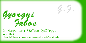 gyorgyi fabos business card